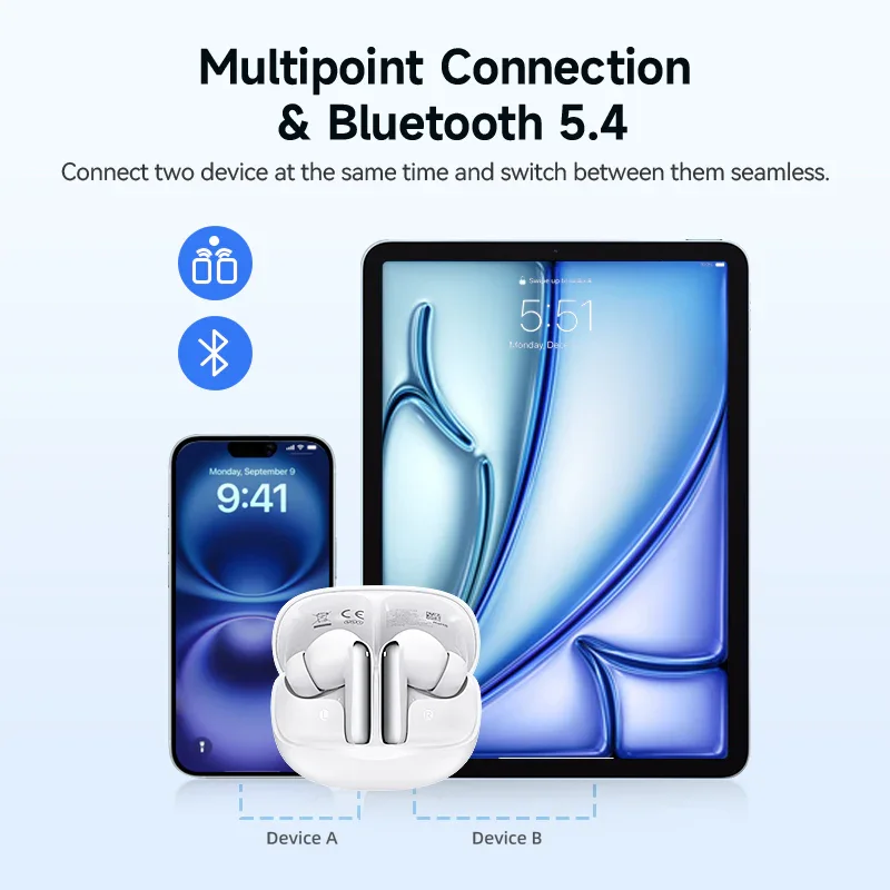QCY MeloBuds N50 Wireless Earbuds, 45dB Hybrid ANC, 28H Playtime - Image 8